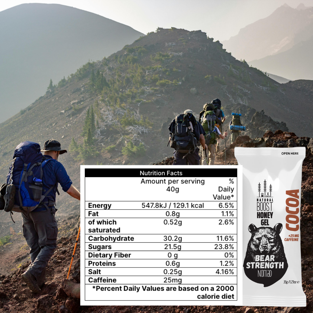 Nomad Cocoa Honey Energy Gel (25mg Caffeine) - 12/ 24 Gels