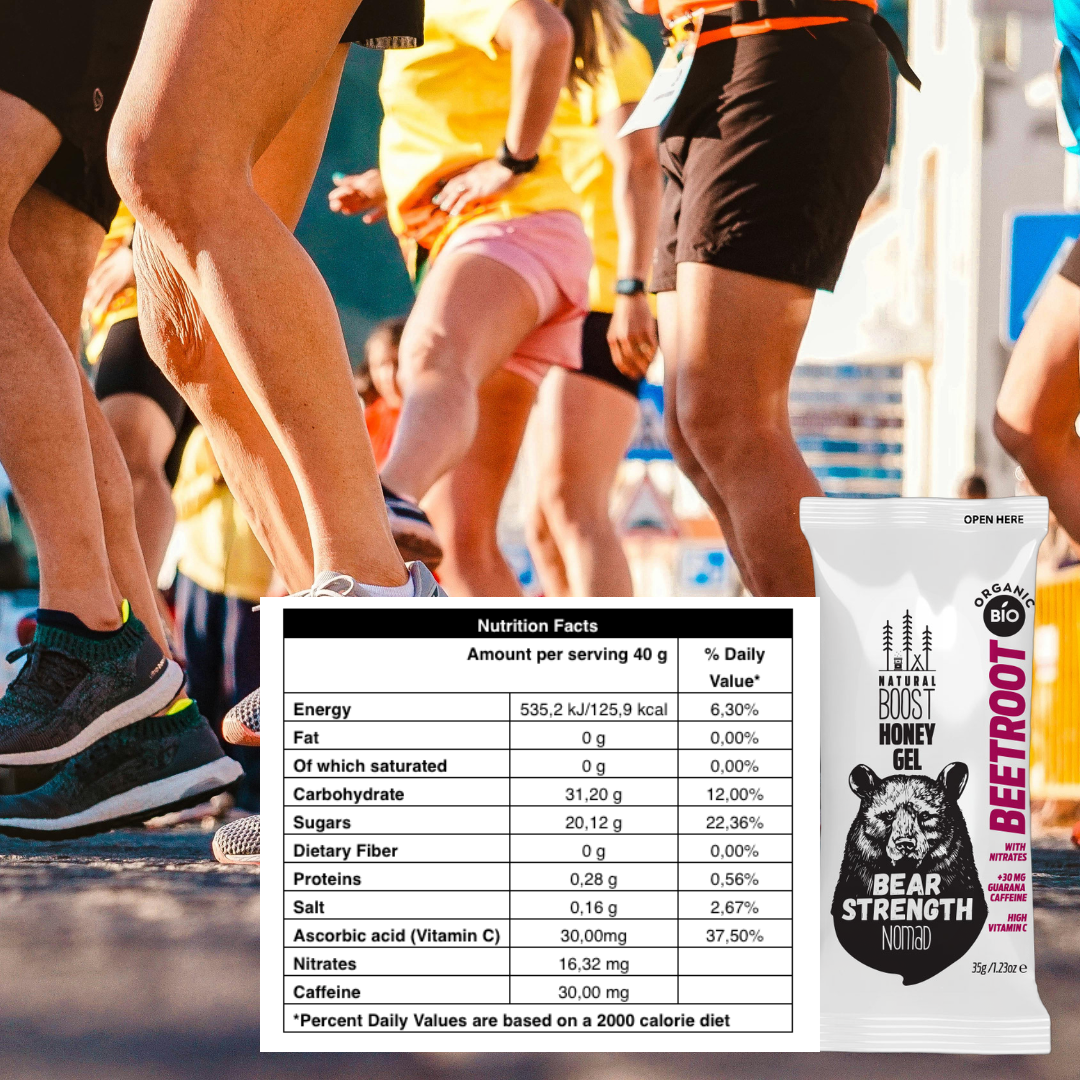 Nomad Beetroot Honey Energy Gel (Nitrates & Guarana) - 12/ 24 Gels